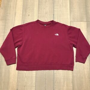 The North Face Sweatshirt Womens Size L Red Crewneck Pullover Evolution Fleece